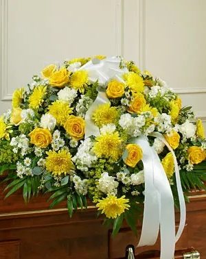 Treasured Memories Half Casket Cover - Yellow