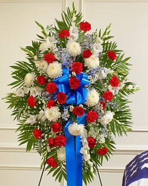 Profound Sympathies Standing Spray - Red, White & Blue