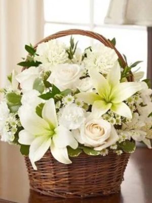 Peace, Love & Hope Basket - White