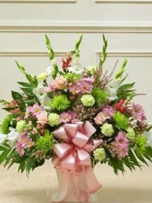 Touching Tribute Floor Basket - Pastel