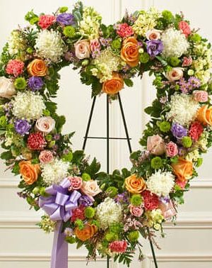 Forever Cherished Floral Heart Tribute - Pastel