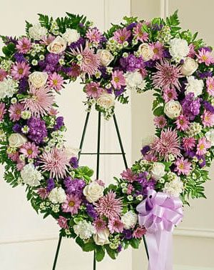 Forever Cherished Floral Heart Tribute - Lavender