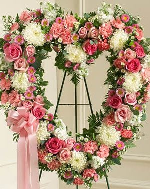 Forever Cherished Floral Heart Tribute - Pink