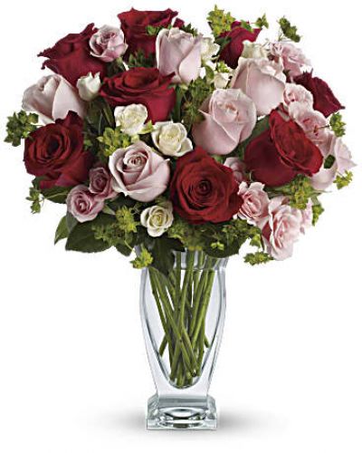 <div class="summary entry-summary">
<div class="woocommerce-product-details__short-description">
<p>Show her your romantic side big-time with gorgeous red, pink and white roses spectacularly presented in a trendy clear glass vase.<br />
She’ll fall in love with you all over again.<br />
The lush bouquet includes red roses, pink roses, white spray roses and light pink spray roses accented with assorted greenery.
</p></div>
</div>
<div class="woocommerce-tabs wc-tabs-wrapper">
<p>&nbsp;
</p></div>